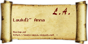 Laukó Anna névjegykártya