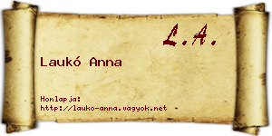 Laukó Anna névjegykártya